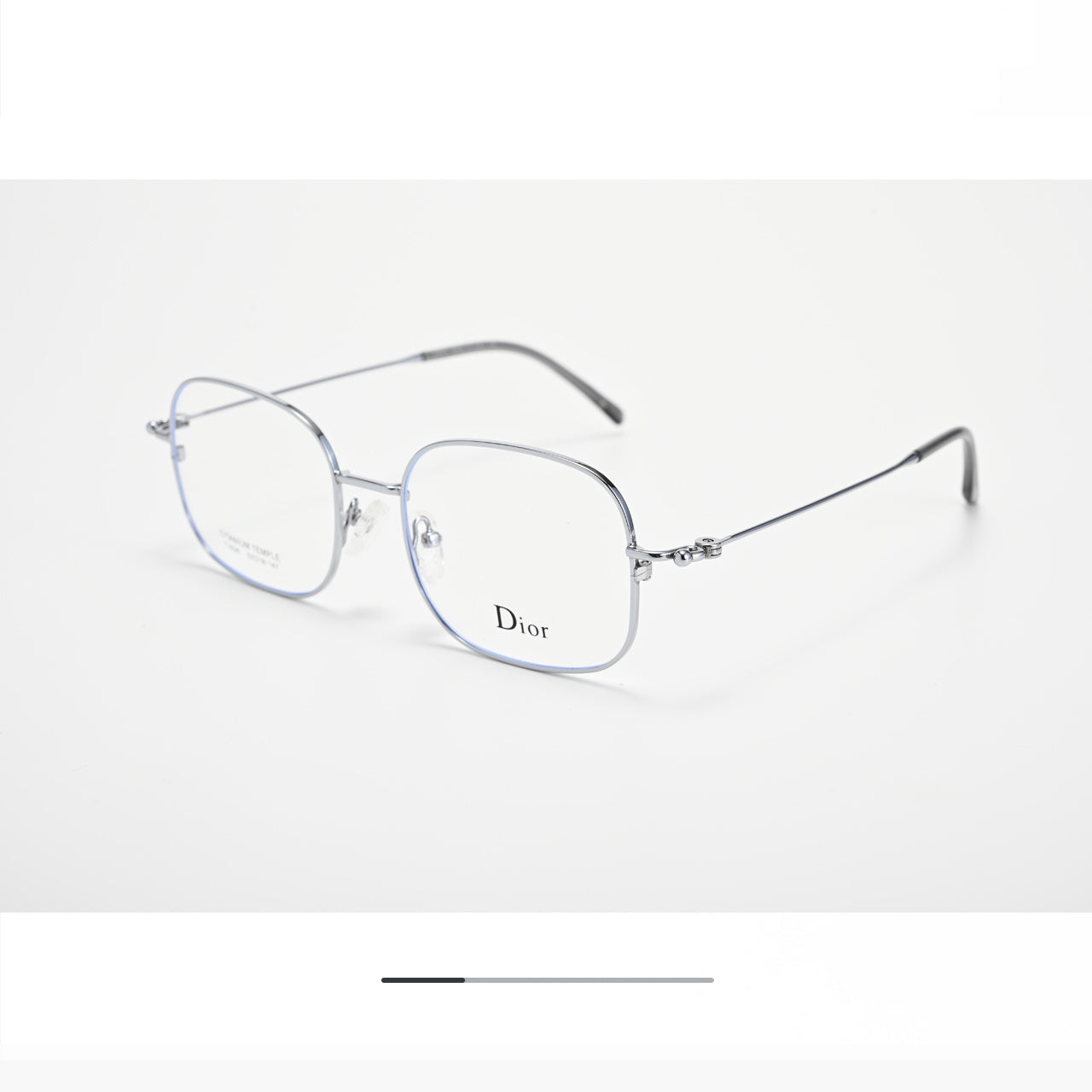 D**R Square Optical Eyeglasses Frame | Slim Metal Frame, Clear Lenses & Floral Silver Hinge | 4 Colorways