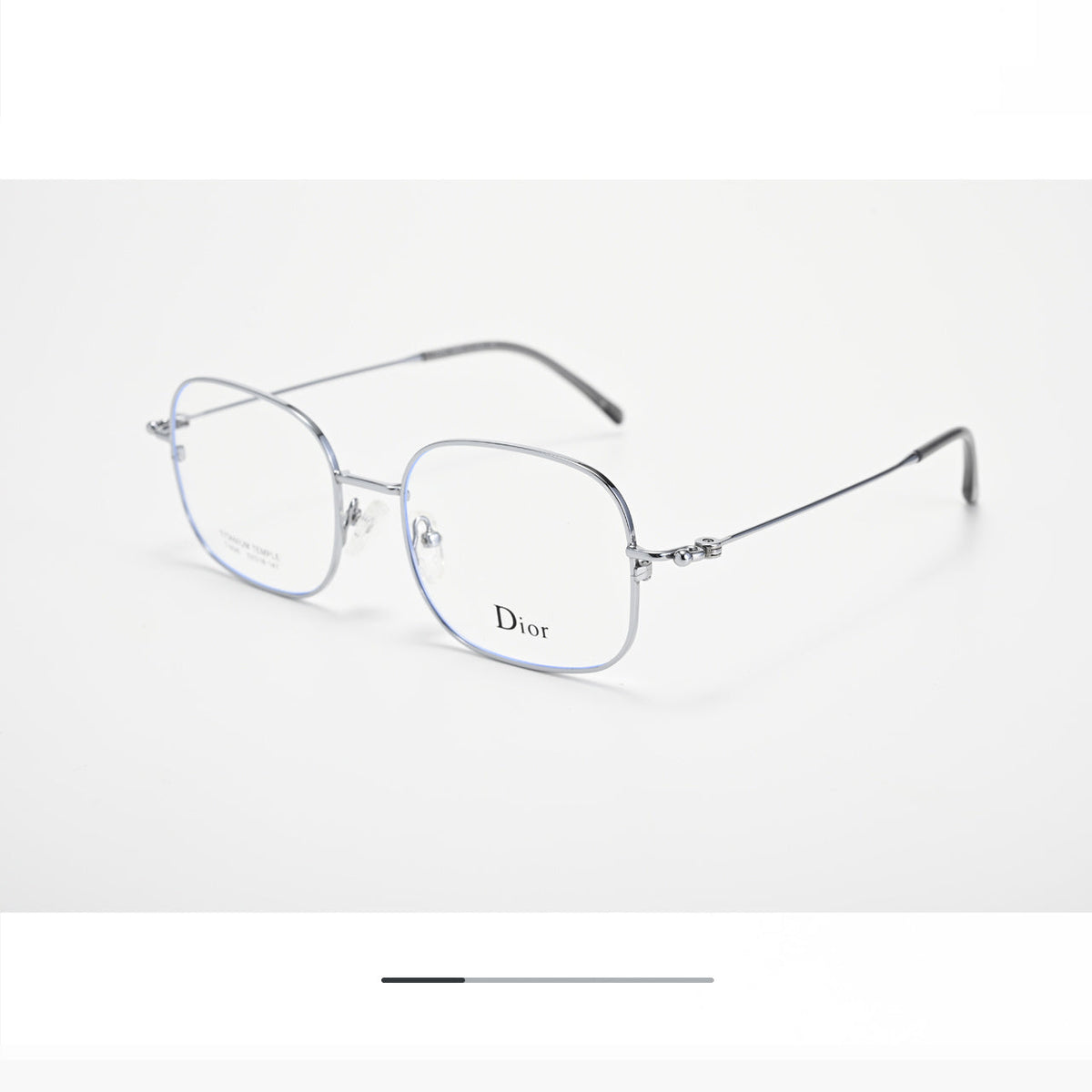 D**R Square Optical Eyeglasses Frame | Slim Metal Frame, Clear Lenses & Floral Silver Hinge | 4 Colorways
