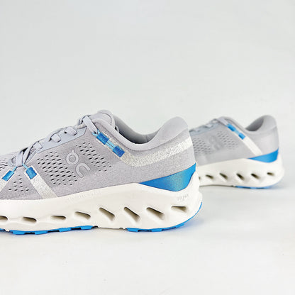On Cloudsurfer 2 – Unisex Lightweight Breathable Soft Cushioned Road Running Shoes | White & Pearl Gray