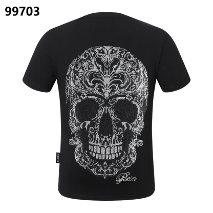 P**P Men's Classic Logo Patch Crew Neck T-Shirt | Black White
