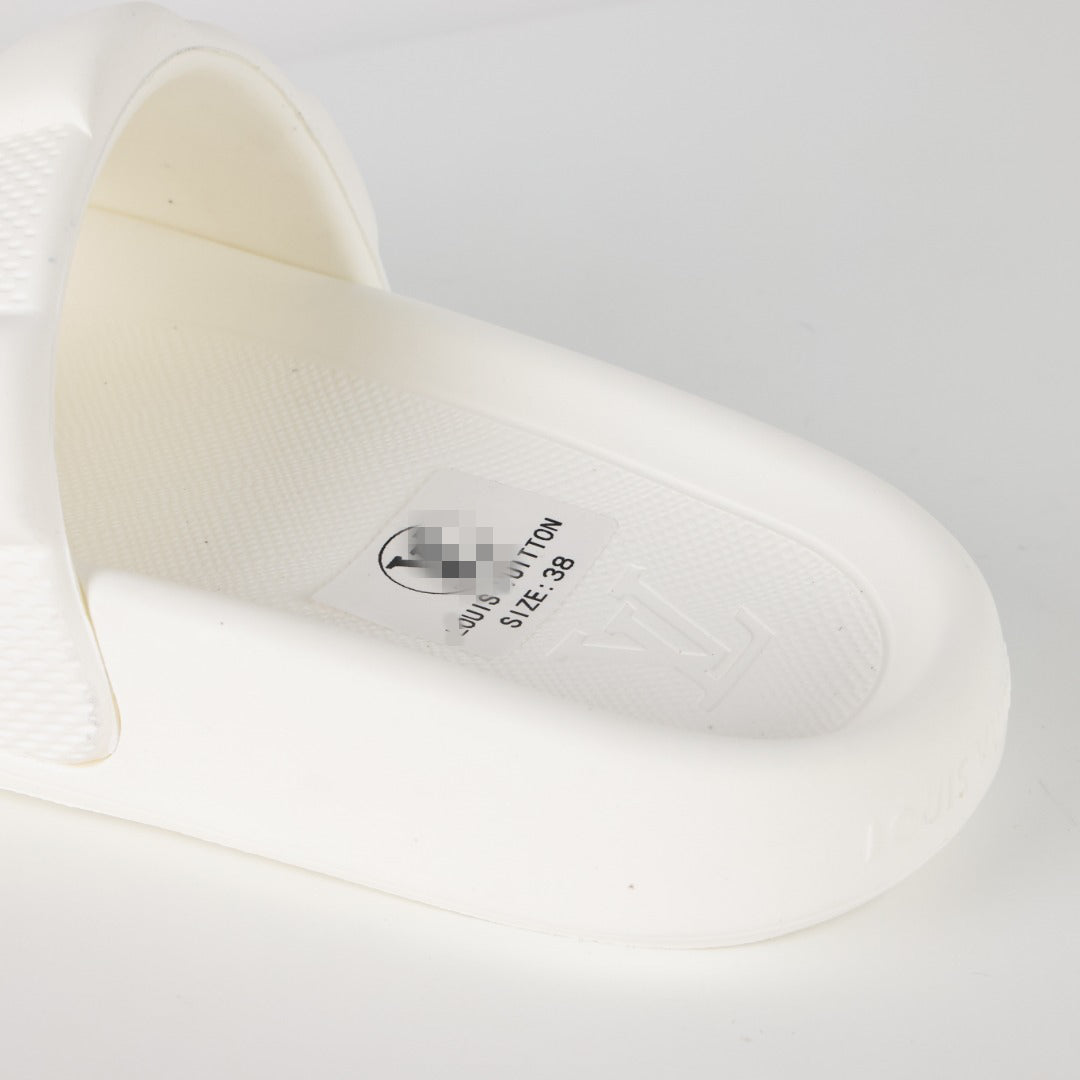 L***V Ivory White Shearling Fluffy Double Strap Slide Sandals — Spring Summer Boutique Limited Edition