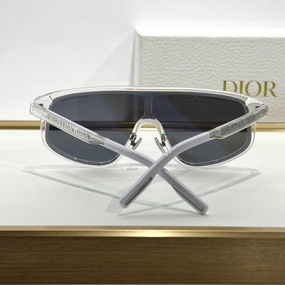 D**R Oversized Shield Visor Sunglasses | One-Piece Lens, Full Acetate Frame, Christian Dior Temple Lettering | 6 Colors incl. Crystal & Black
