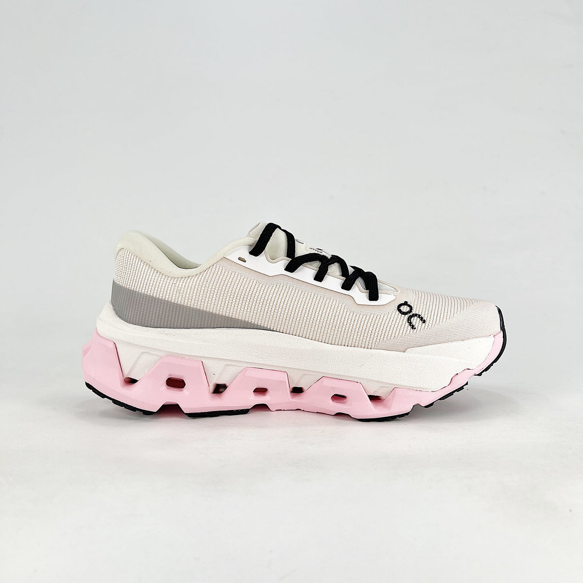 On Cloudmonster 3 – Women's Lightweight Breathable Maximum Cushioning Running Shoes | White, Gray & Pink