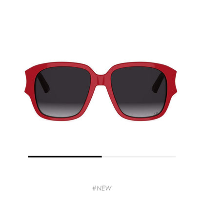 D**R 30Montaigne S3U Oversized Square Sunglasses | Black Acetate Frame, Grey Gradient Lenses, Gold CD Logo Temple | Multiple Colors