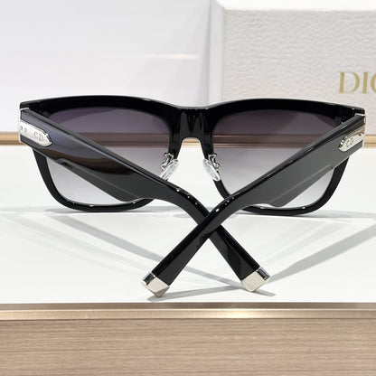 D**R Bold Square Acetate Sunglasses | Thick Frame, CD Metal Inlay, Three-Rivet Temple, Flat & Gradient Lenses | 6 Colors