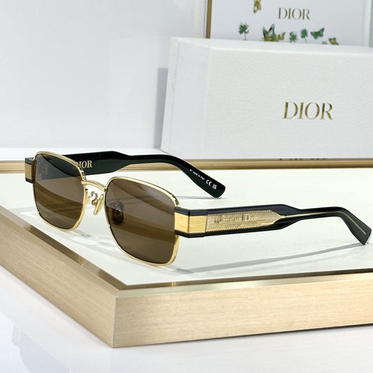 D**R 90.22 Rectangle Sunglasses | Silver Metal Frame, Dark Grey Lenses, Christian Dior Engraved Temple | Multiple Colors