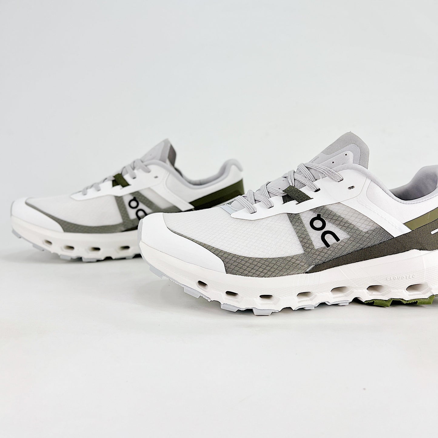 On Running Cloudnova – White & Olive Green Unisex Lifestyle Running Shoes
