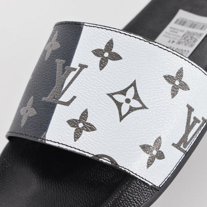 L***V White Black Grey Giant Monogram Waterfront Wide Strap Slide Sandals — Spring Summer Boutique Limited Edition