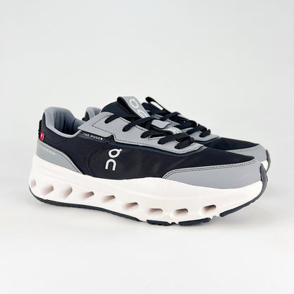 On The Roger Clubhouse Pro – Black & Steel Grey Unisex Premium Tennis-Inspired Lifestyle Sneakers