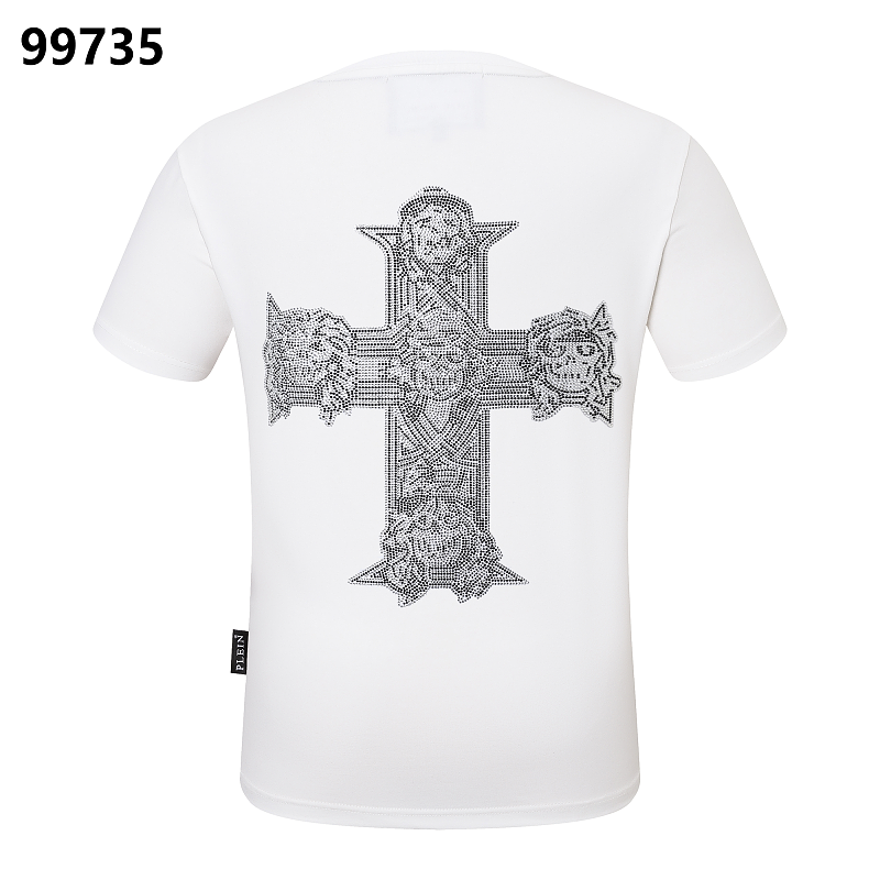 P**P Men's Extended Size Logo Emblem T-Shirt | Black White