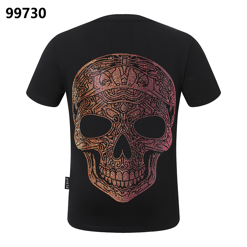 P**P Men's Spring Summer Logo Emblem T-Shirt | Black White