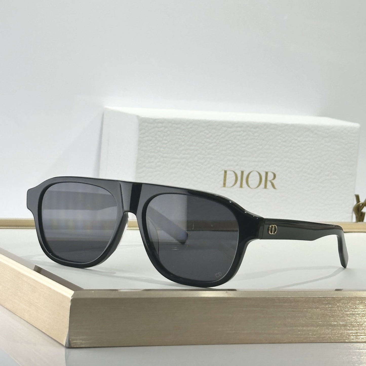 D**R BlackSuit Square Sunglasses | Ice Blue Crystal Acetate Frame, Dark Grey Lenses | Multiple Colors