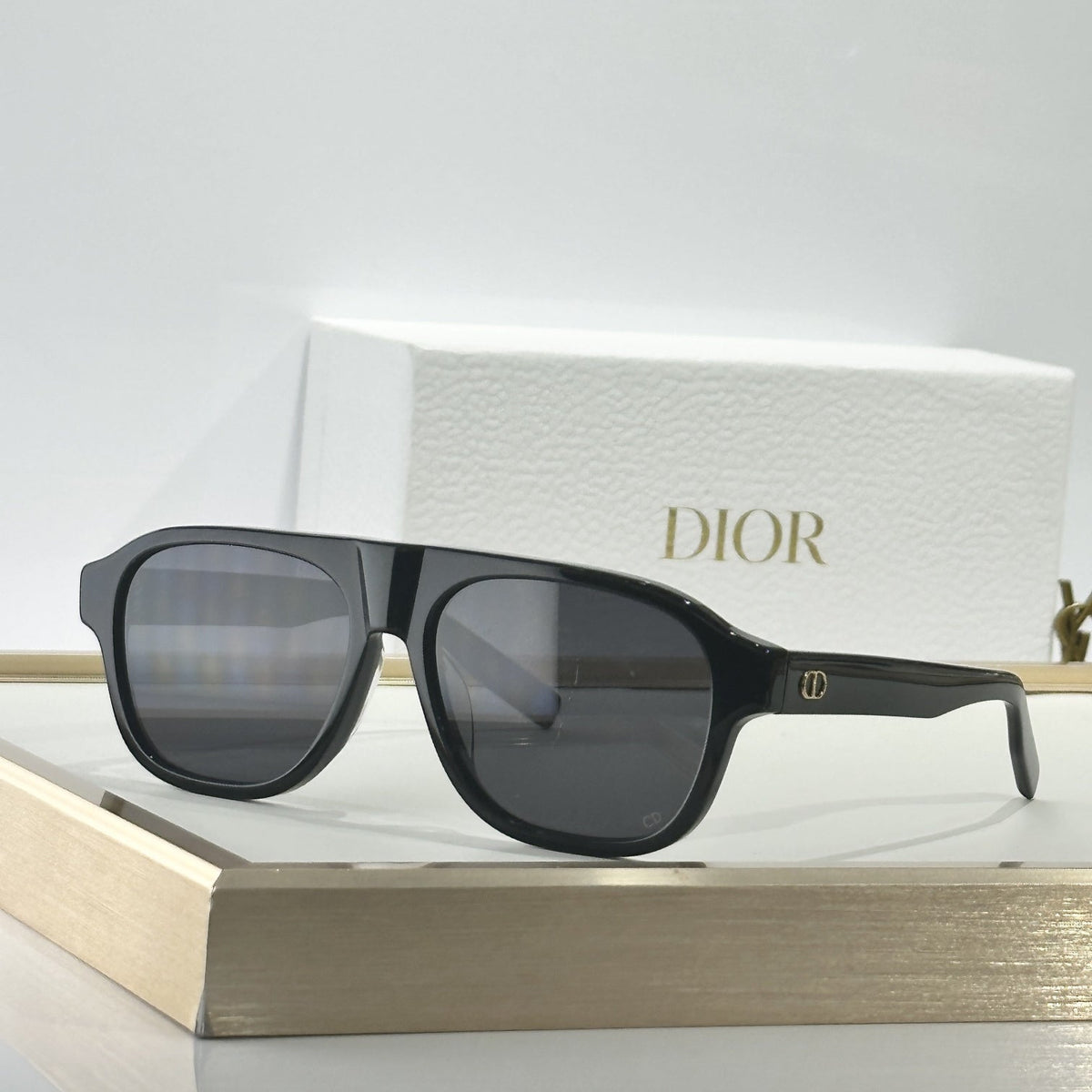 D**R BlackSuit Square Sunglasses | Ice Blue Crystal Acetate Frame, Dark Grey Lenses | Multiple Colors