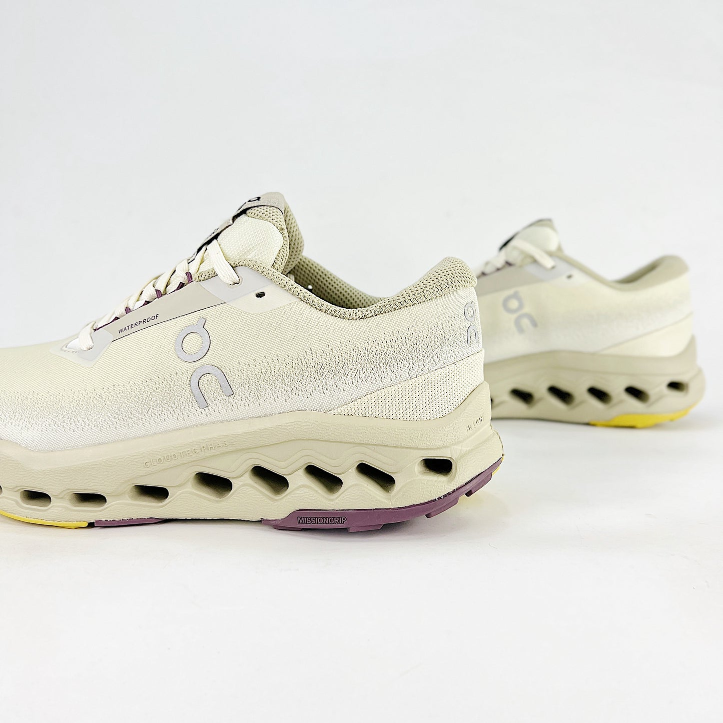 On Cloudsurfer Trail 2 Waterproof – White & Sand Unisex Soft Cushioned Waterproof Trail Running Shoes