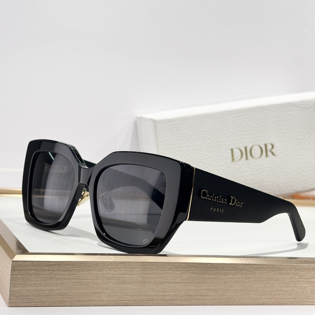 D**R DiorPacific S1U Geometric Square Sunglasses | Black Acetate Frame, Dark Grey Lenses, Christian Dior Paris Temple | Multiple Colors