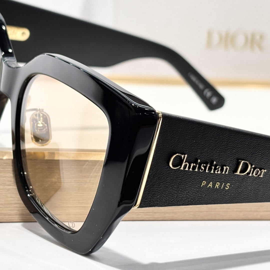 D**R Cat-Eye Optical Frames | Black Acetate, Gold DIOR Nameplate, Christian Dior Paris Temple | Multiple Colors