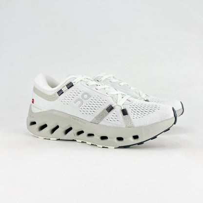 On Cloudsurfer 2 – White & Mineral Grey Unisex Soft Cushioned Breathable Running Shoes