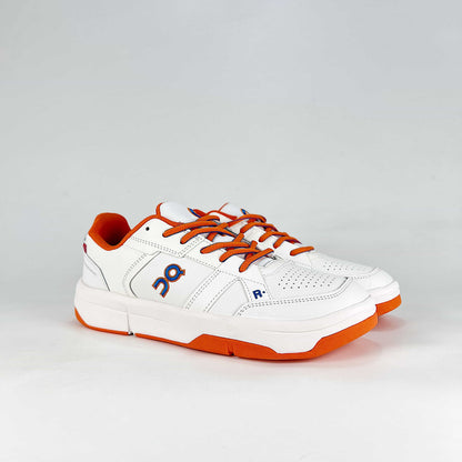 On THE ROGER CH Varsity – White & Flame Orange Unisex Premium Tennis-Inspired Lifestyle Sneakers