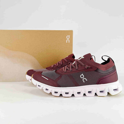 On Running Cloud 6 Versa – Burgundy, Black & White Unisex Lifestyle Running Shoes