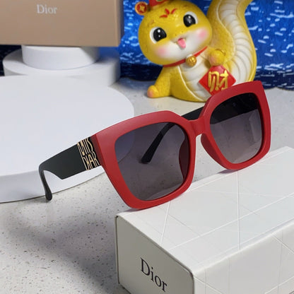 D**R Oversized Square Sunglasses | Red & Black Two-Tone Frame, Grey Gradient Lenses & 3D Logo Temple | 4 Colorways