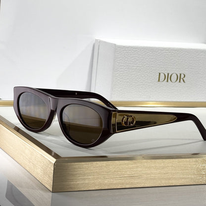 D**R MissDior S1U Narrow Cat Eye Sunglasses | Black Acetate Frame, Grey Gradient Lenses, Gold CD Logo Temple | Multiple Colors