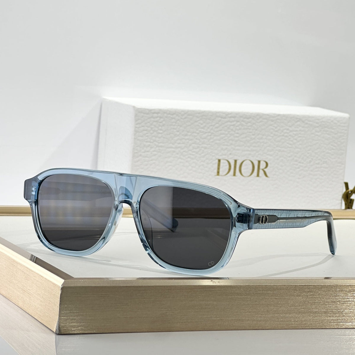 D**R BlackSuit Square Pilot Sunglasses | Black Acetate Frame, Dark Grey Lenses | Multiple Colors