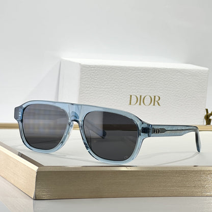 D**R BlackSuit Square Pilot Sunglasses | Black Acetate Frame, Dark Grey Lenses | Multiple Colors