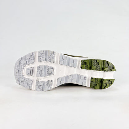 On Running Cloudnova – White & Olive Green Unisex Lifestyle Running Shoes