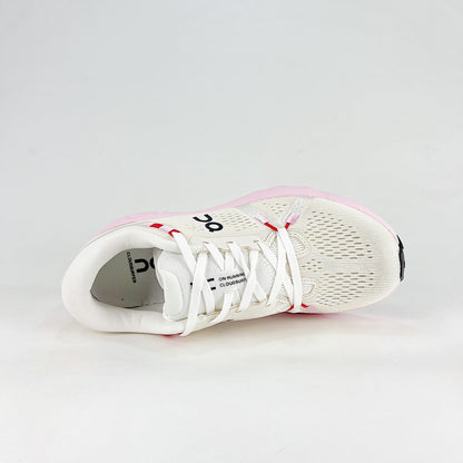 On Cloudsurfer – White & Blush Pink Unisex Soft Cushioned Breathable Running Shoes