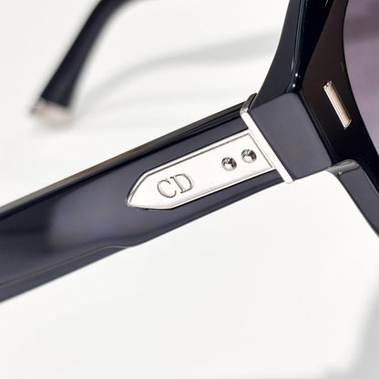 D**R Oversized Square Acetate Sunglasses | Gradient Grey-Brown, Dior Oblique Blue-Grey & Near-Clear Lenses, CD Rivet Temple | 6 Colors