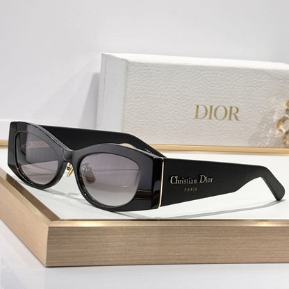 D**R Narrow Cat-Eye Sunglasses | Acetate Frame, Gold Hinge, Christian Dior Paris Temple, Gradient Lenses | 6 Colors