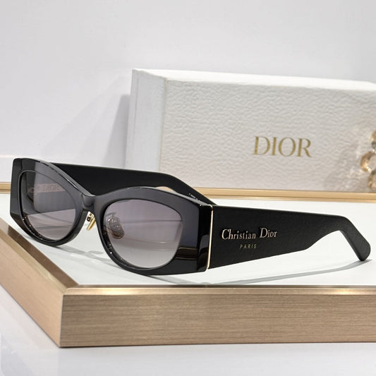 D**R Narrow Cat-Eye Sunglasses | Acetate Frame, Gold Hinge, Christian Dior Paris Temple, Gradient Lenses | 6 Colors