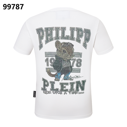 P**P Men's Business Travel Logo Emblem T-Shirt | Black White