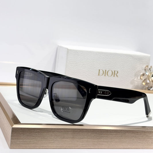D**R Bold Square Acetate Sunglasses | Thick Frame, CD Metal Inlay, Three-Rivet Temple, Flat & Gradient Lenses | 6 Colors