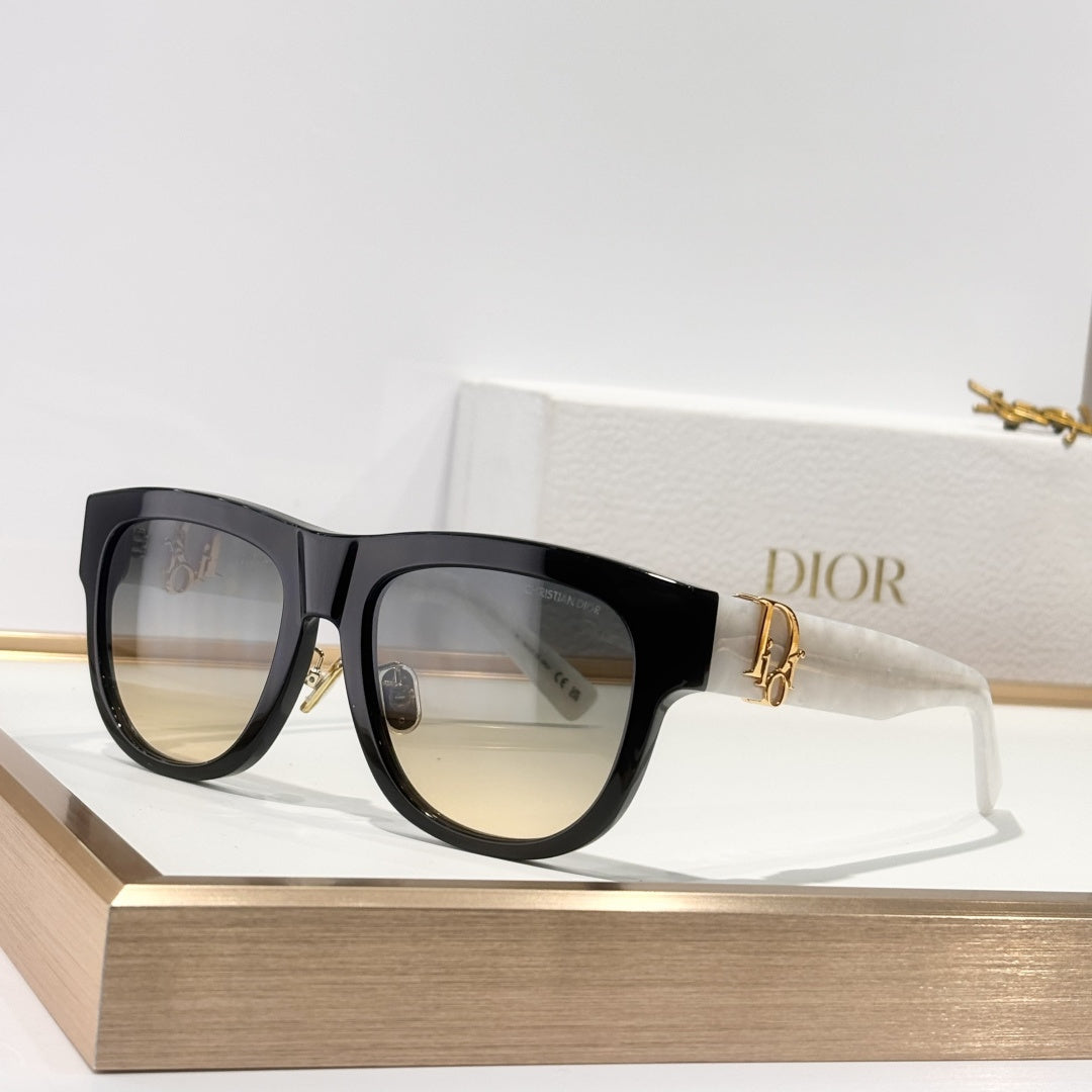 D**R Square Cat-Eye Sunglasses | 6 Colors incl. Black & White Two-Tone, CD Letter Hinge, Gradient & Flat Lenses