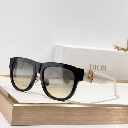 D**R Square Cat-Eye Sunglasses | 6 Colors incl. Black & White Two-Tone, CD Letter Hinge, Gradient & Flat Lenses