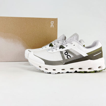 On Running Cloudnova – White & Olive Green Unisex Lifestyle Running Shoes