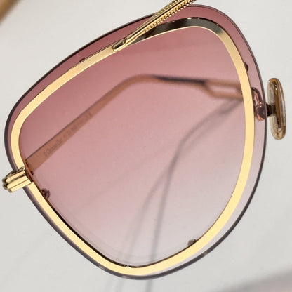 D**R BlackSuit A1U Aviator Sunglasses | Transparent White Acetate Frame, Blue-Grey Gradient Lenses, Gold-Silver Double Bridge | Multiple Colors